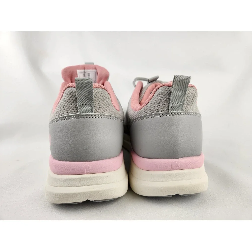 FitVille‎ Womens Sneakers 10.5 W Wide Pink Gray Toe Walking Shoes Training Gym